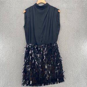 Amanda Uprichard Black and Silver Mini Dress